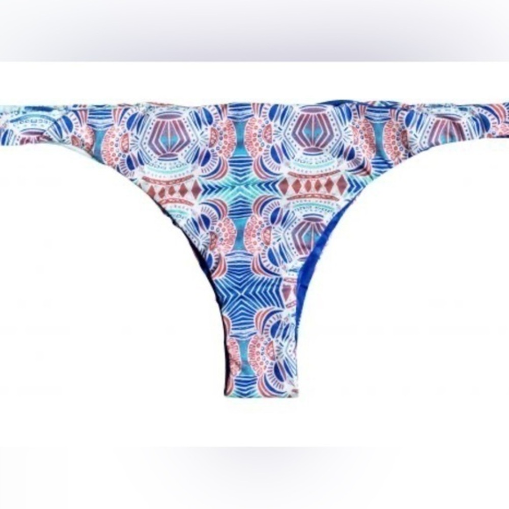 Roxy blue boho cheeky bikini bottom size small